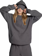 Sarah Express Women's Oversized Kangaroo Pocket Long Sleeve Hoodie Plus Size