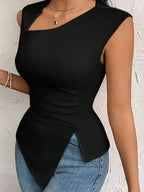 Sarah Express Women's Slit Asymmetrical Tank Top