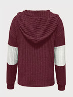 Sarah Express Women's Color Block Drawstring Long Sleeve Hoodie