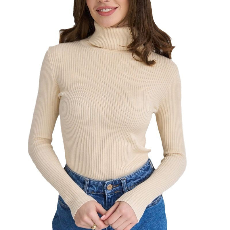 Women's Turtleneck Knit Pullover Sweater Long Sleeve