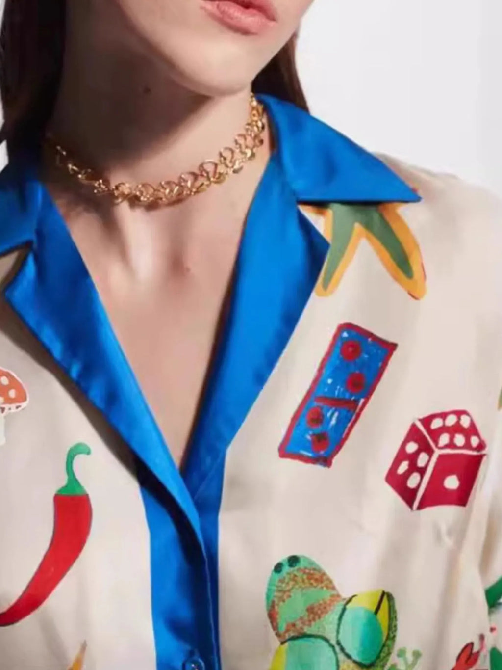 Sarah Express Women's Printed Button Up Shirt and Pants Set