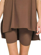 Sarah Express Women’s Plus Size Brushed Microfiber Top and Biker Shorts Set