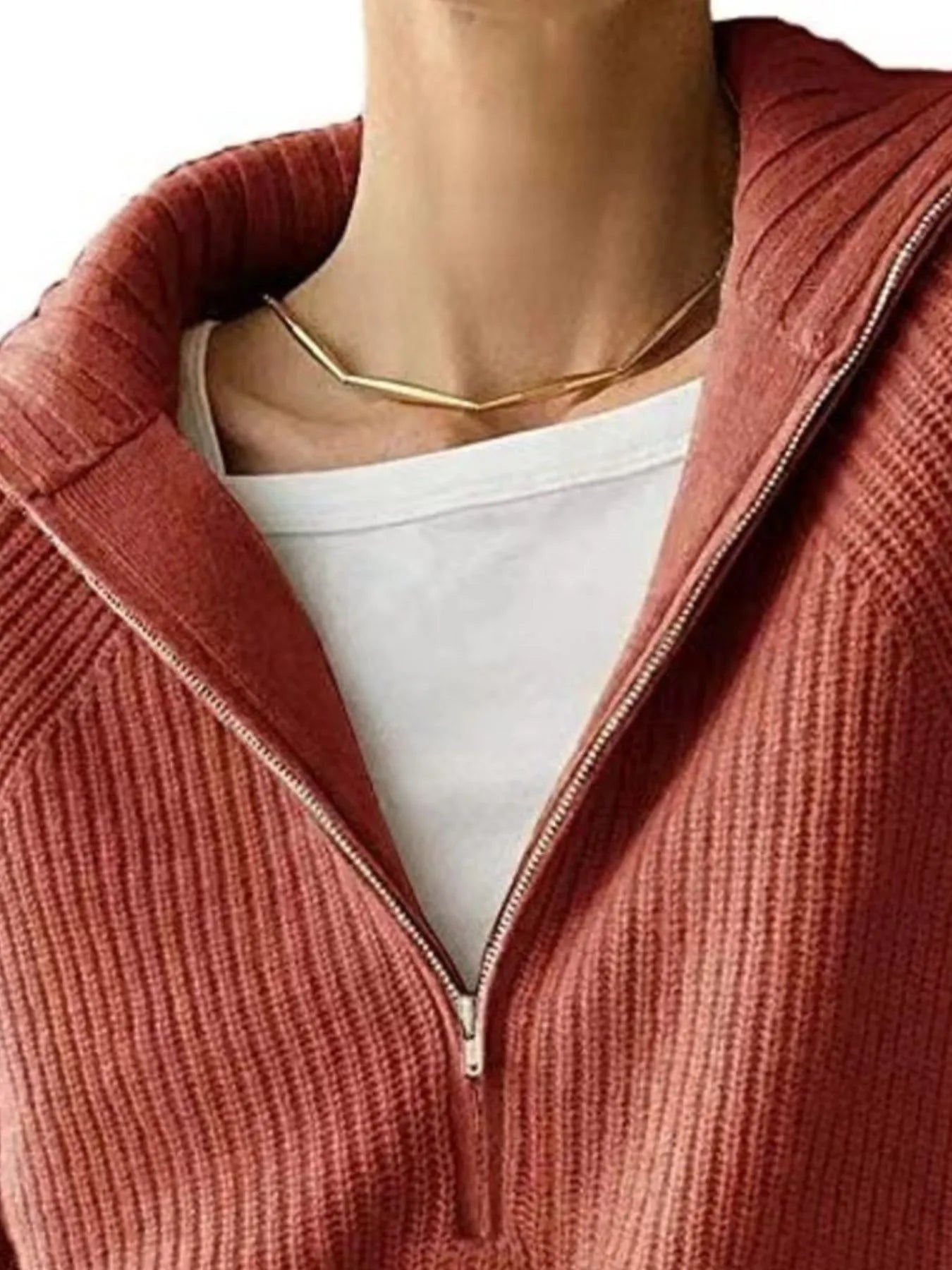 Sarah Express Women's Half-Zip Long Sleeve Sweater