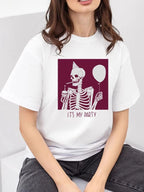 Sarah Express Women's Plus Size Graphic Round Neck Half Sleeve T-Shirt