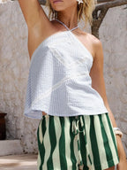 Sarah Express Women's Striped Halter Neck Cami