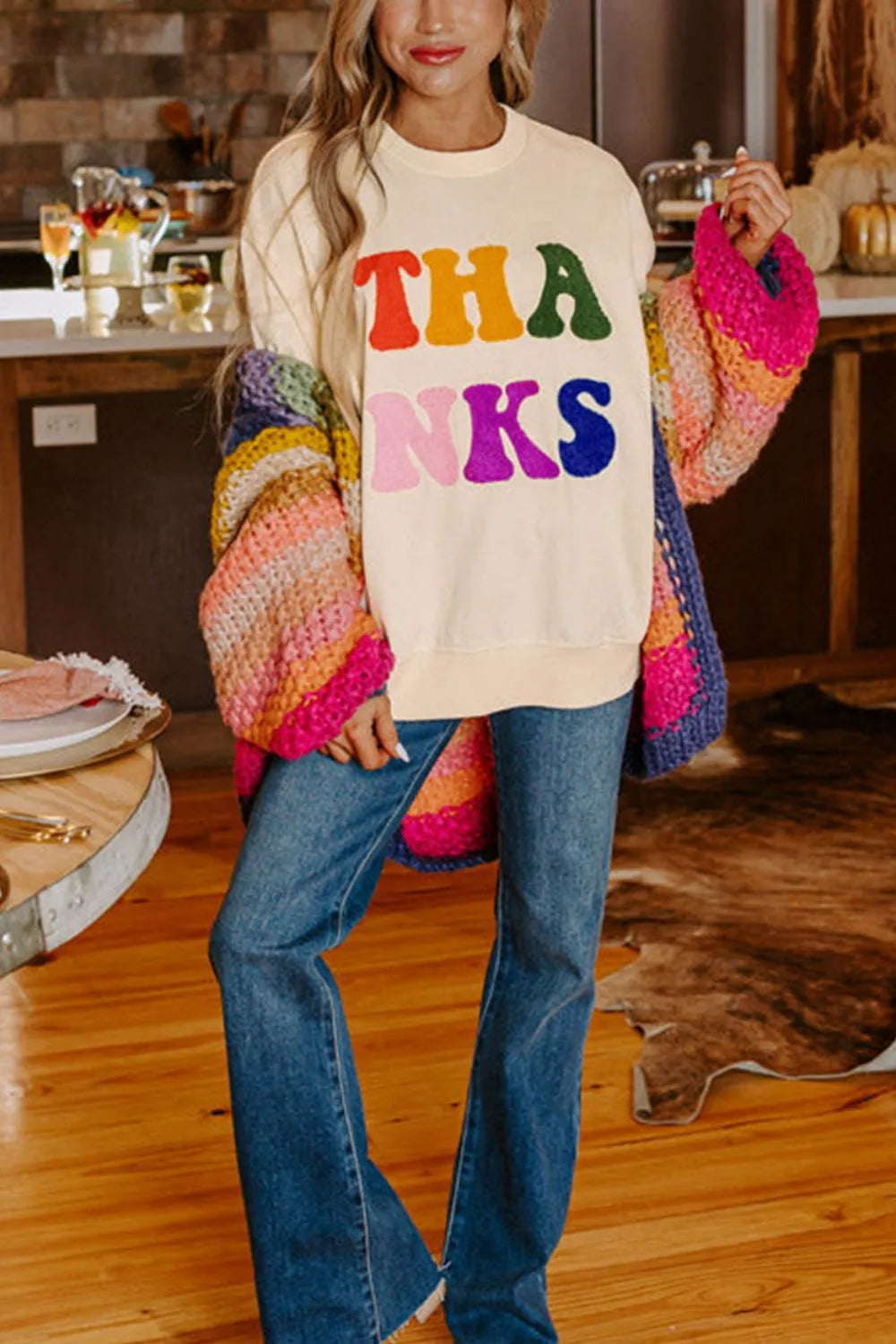 Sarah Express Women's Round Neck Long Sleeve Sweatshirt