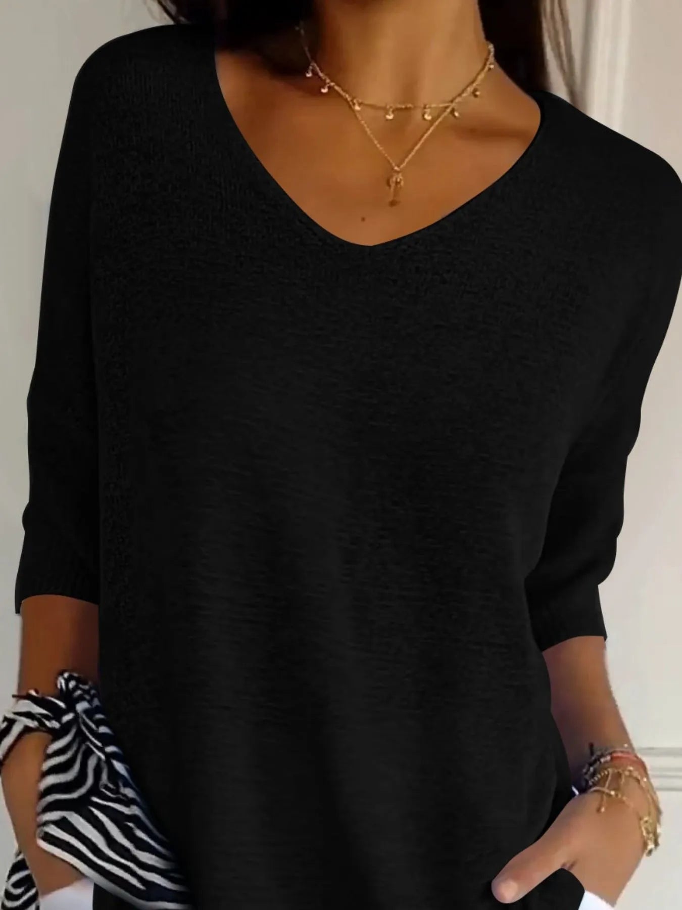 Sarah Express Women's Relaxed Fit Ribbed Hem Sweater Plus Size