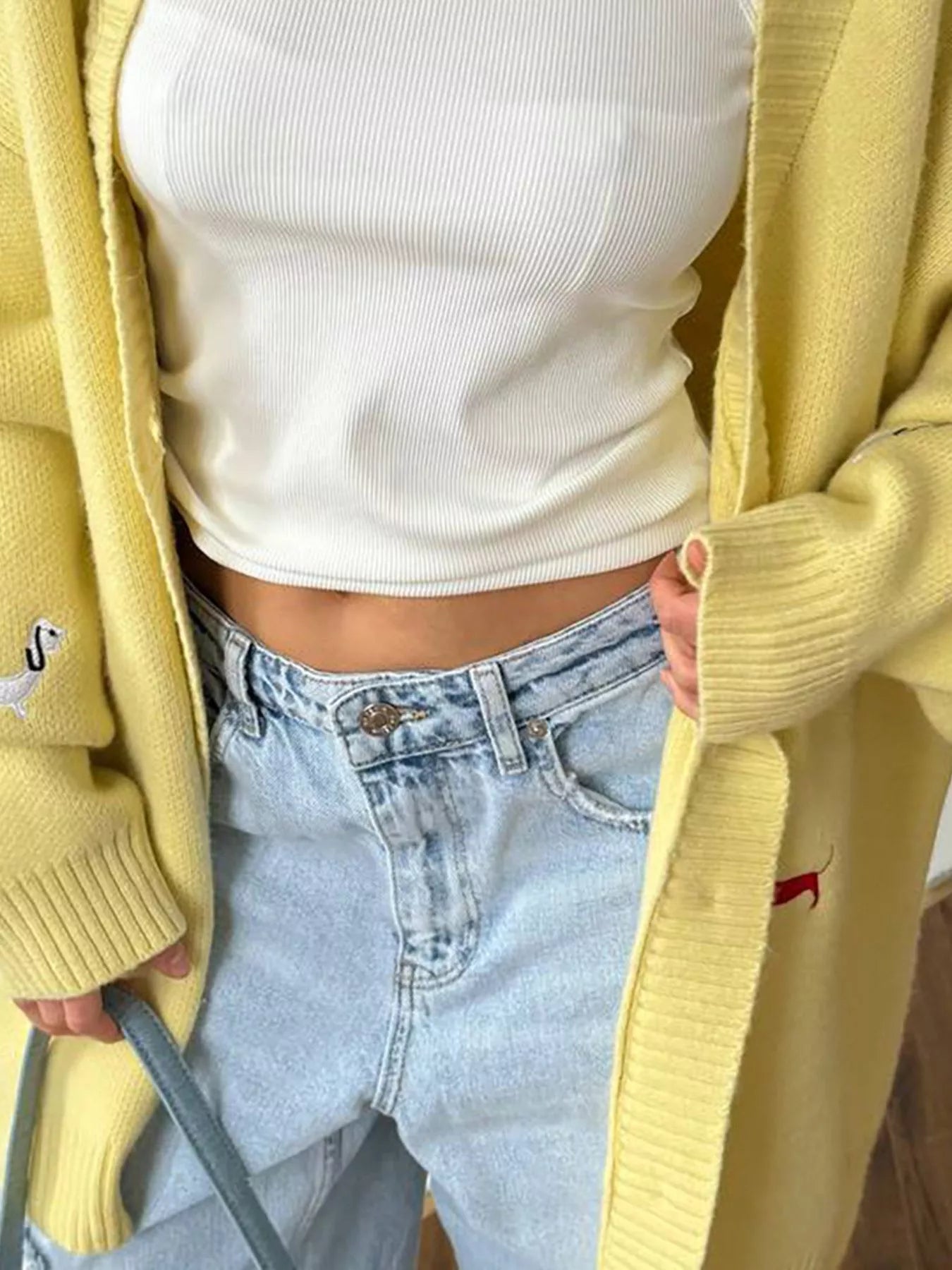 Sarah Express Women's Embroidered Button Up Cardigan