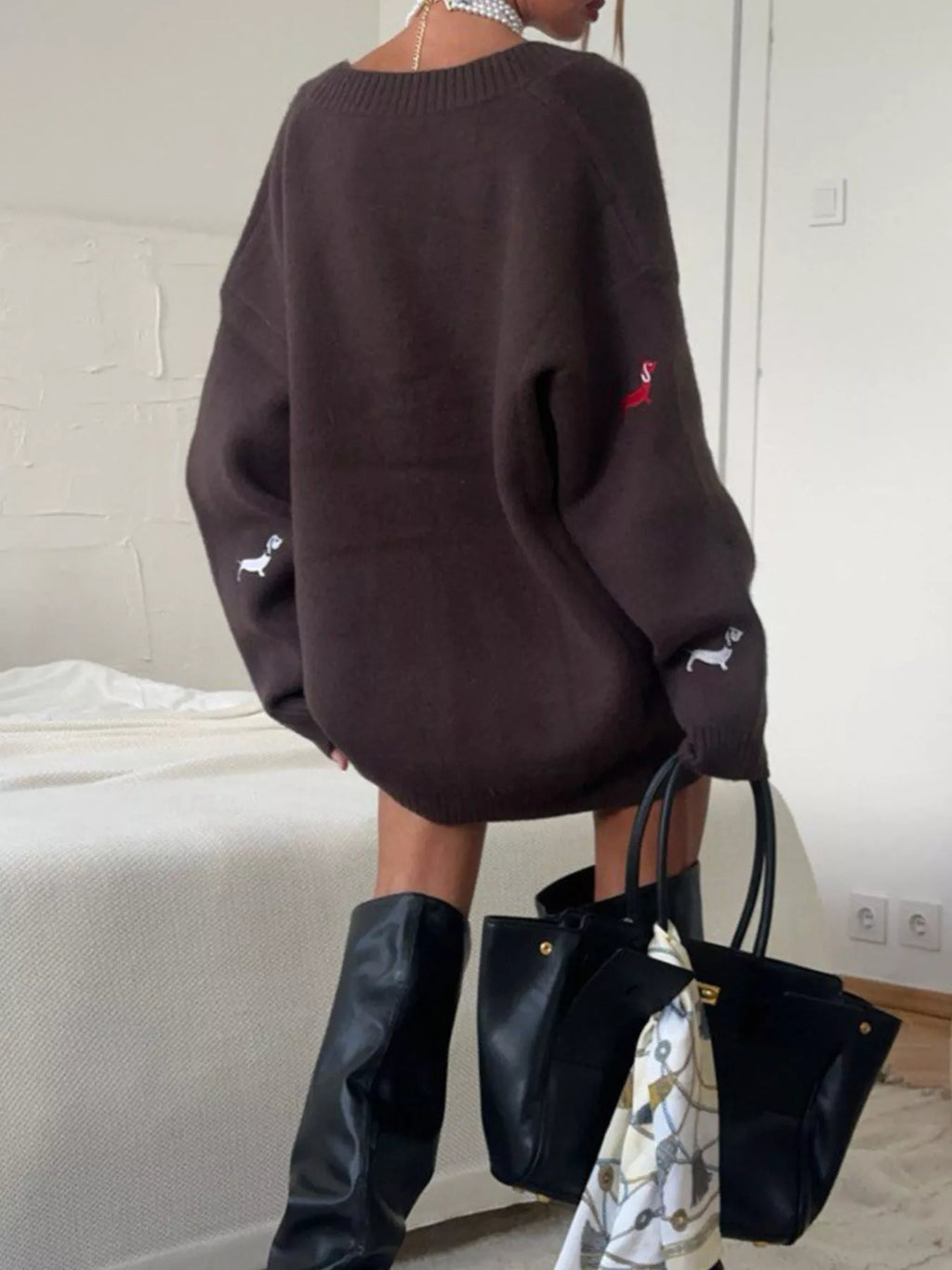 Sarah Express Women's Embroidered Button Up Cardigan