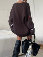 Sarah Express Women's Embroidered Button Up Cardigan