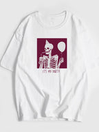 Sarah Express Women's Plus Size Graphic Round Neck Half Sleeve T-Shirt