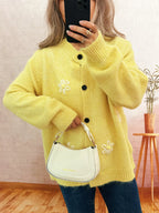 Sarah Express Women's Flower Button-Down Cardigan