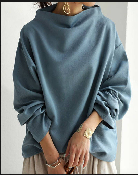 Women's Solid Color Loose Casual Top Long Sleeve