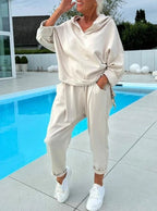 Women's Hooded Sweatshirt Two-Piece Matching Set Loungewear Athleisure