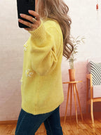 Sarah Express Women's Flower Button-Down Cardigan