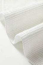 Sarah Express Women's Rounded Neck Waffle Long Sleeve Top