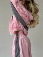 Sarah Express Women's Zip Up Long Sleeve Top and Pants Set