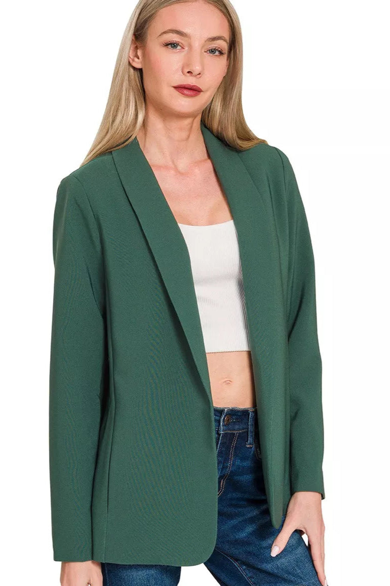 Women's Lined Woven Long Sleeve Professional Blazer | Fast Shipping
