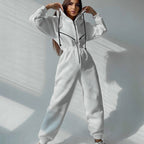 Hooded Long Sleeve Jumpsuit Sports Casual