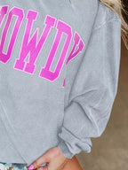 Sarah Express Women's Howdy Oversized Sweatshirt with Pockets - Round Neck Pullover