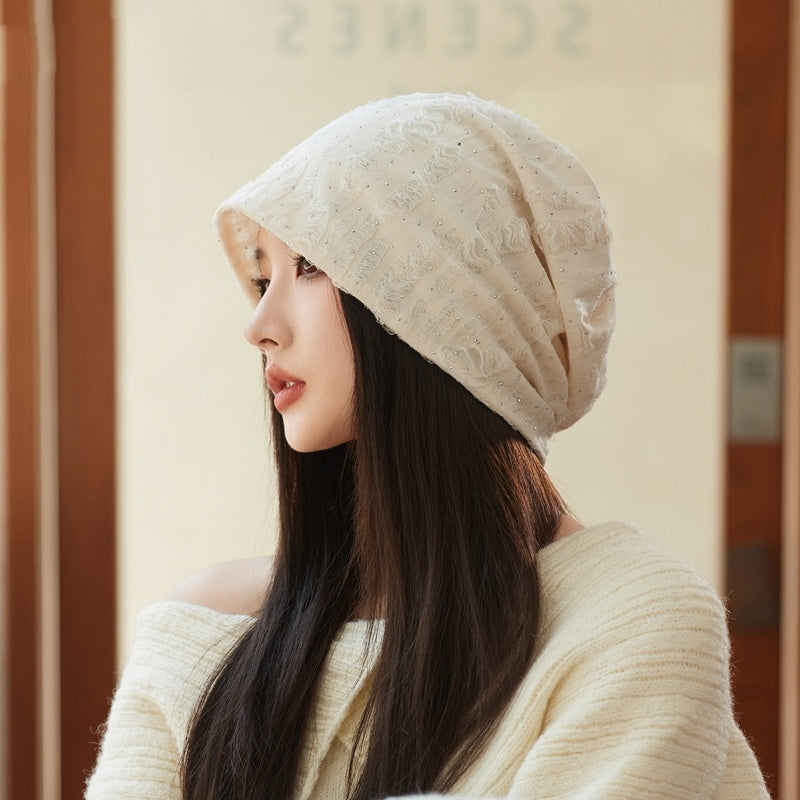 Women's Korean Style Slouchy Beanie Adjustable Textured Knit Winter Hat