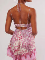 Sarah Express Women's Floral Print Cutout Cami Dress