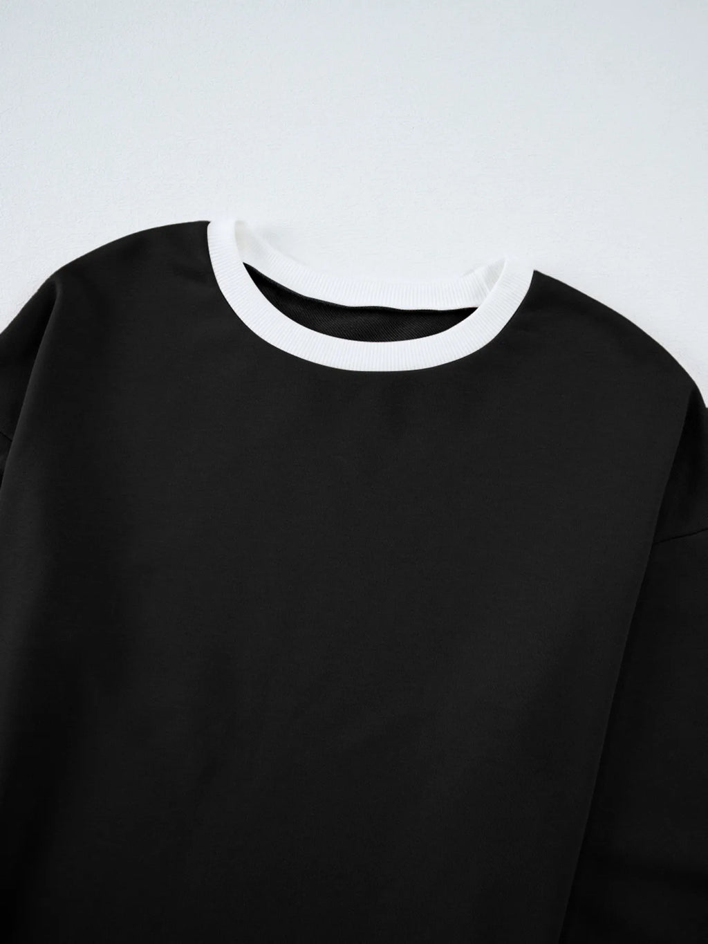 Sarah Express Women's Contrast Trim Round Neck Top and Pants Set