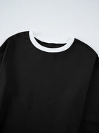 Sarah Express Women's Contrast Trim Round Neck Top and Pants Set