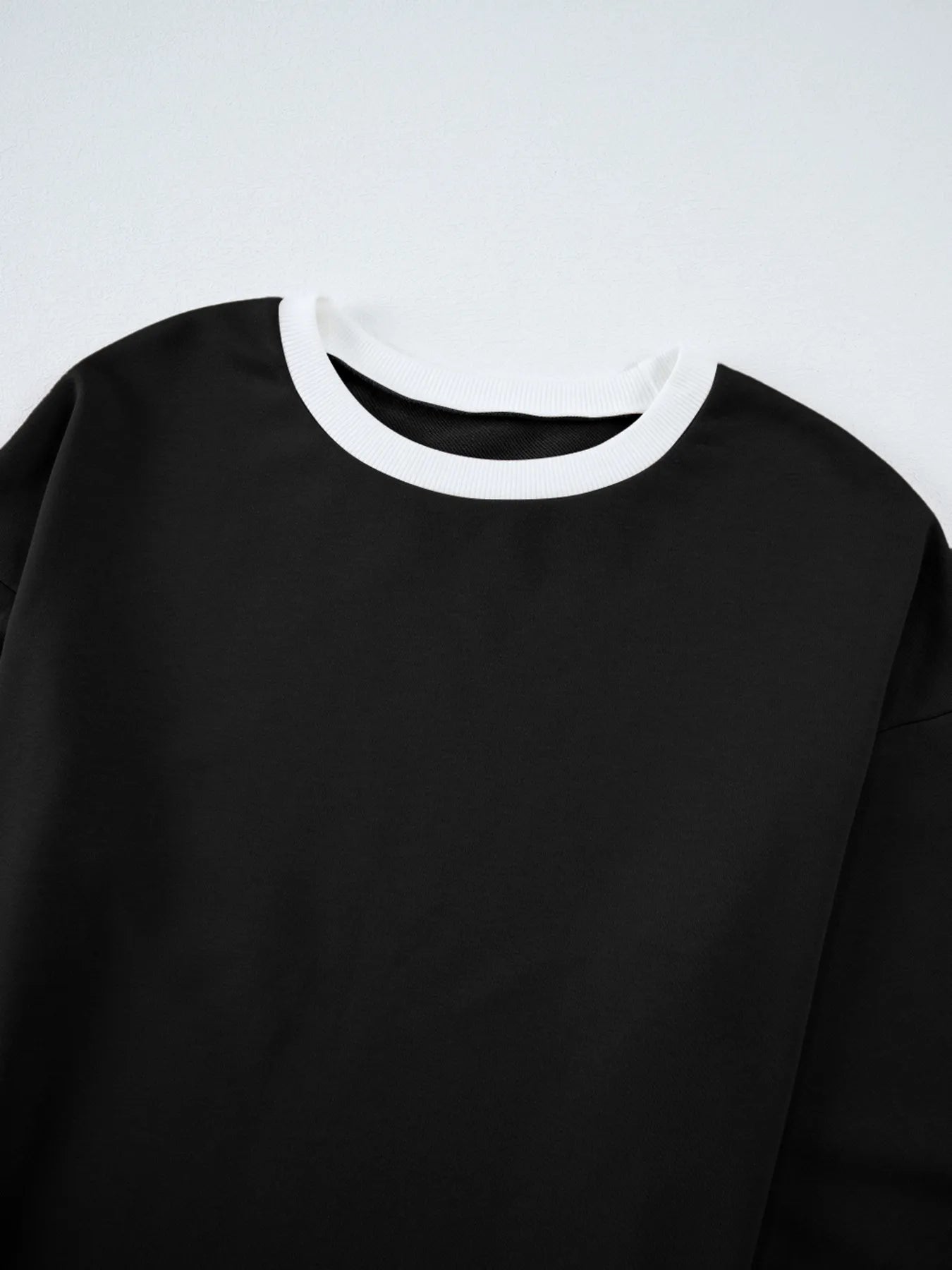 Sarah Express Women's Contrast Trim Round Neck Top and Pants Set