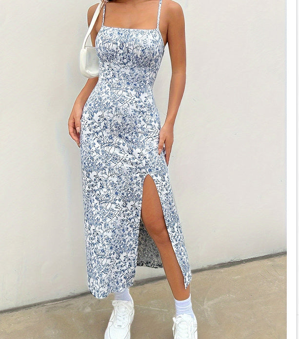 Floral Sunflower Maxi Dress Sleeveless Sheath