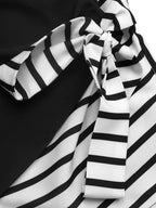 Sarah Express Women's Striped Color Block Surplice Shirt