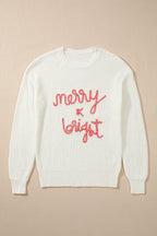 Sarah Express Women's MERRY & BRIGHT Round Neck Sweater