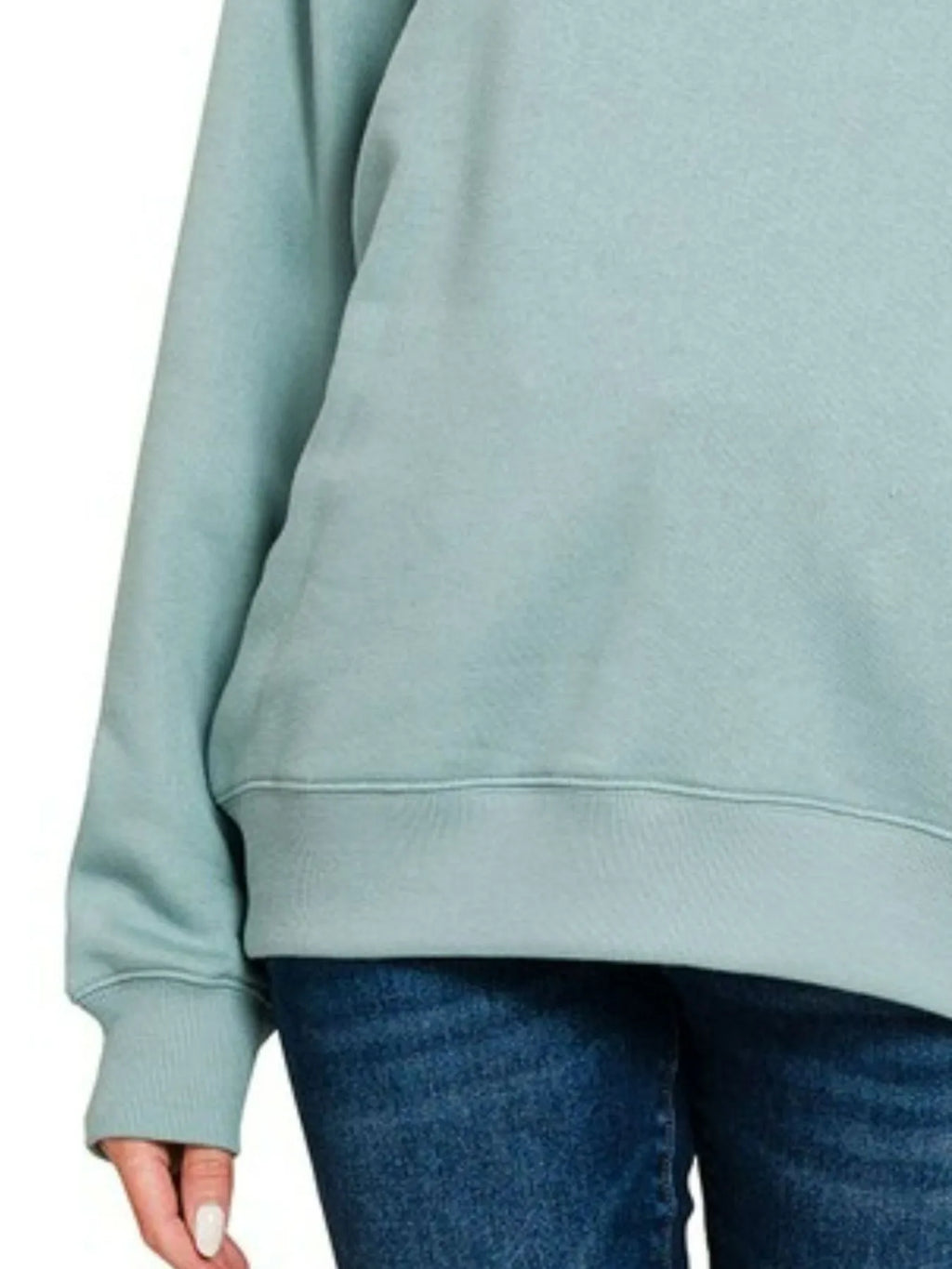 Sarah Express Women's Oversized Fleece Crewneck Sweatshirt - Blue Grey for Fall & Winter Casual