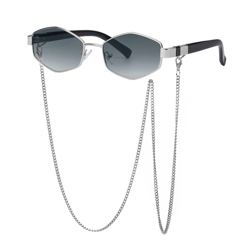 Women's Chain Detail Korean Style Sunglasses UV400 Protection
