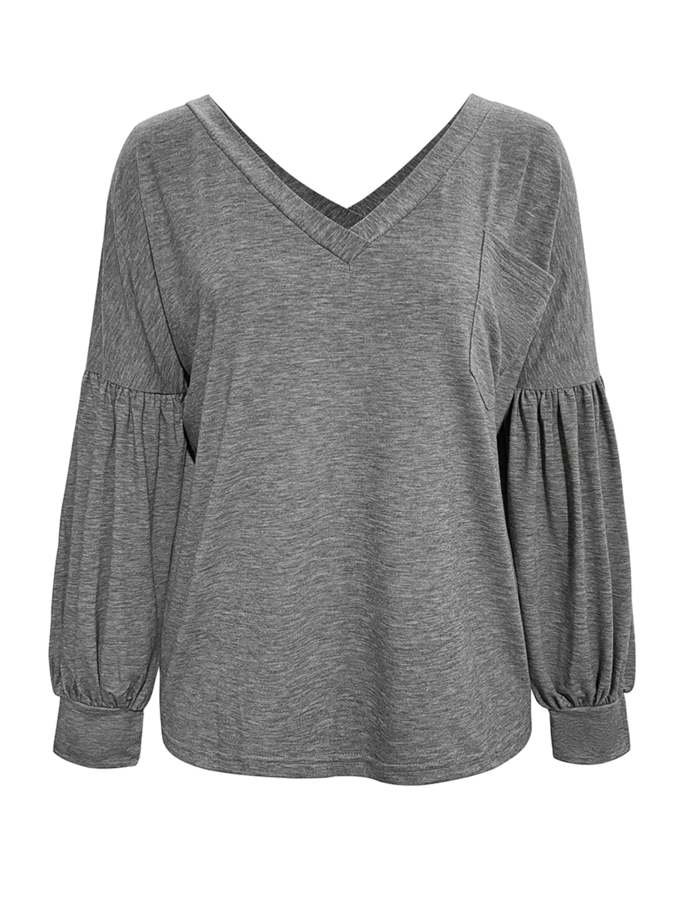 Sarah Express Women's Oversized V-Neck Long Sleeve Blouse