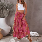 Women's High Waist Printed Maxi Dress Loose Fit Casual