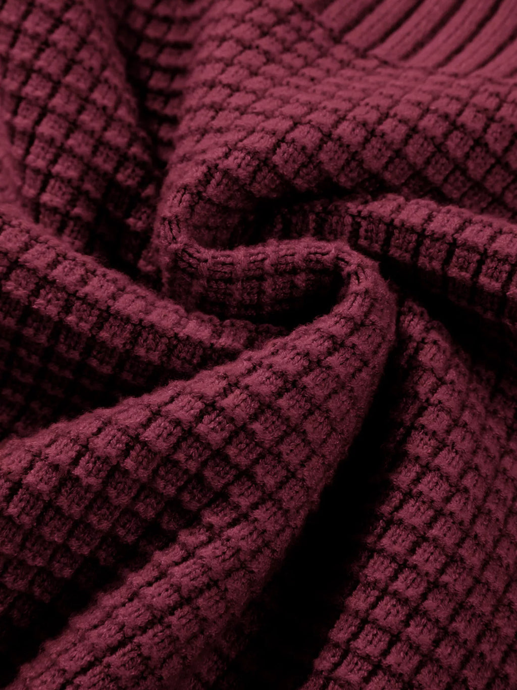 Sarah Express Women's Solid Color Mixed Textured Knitted Crew Neck Sweater