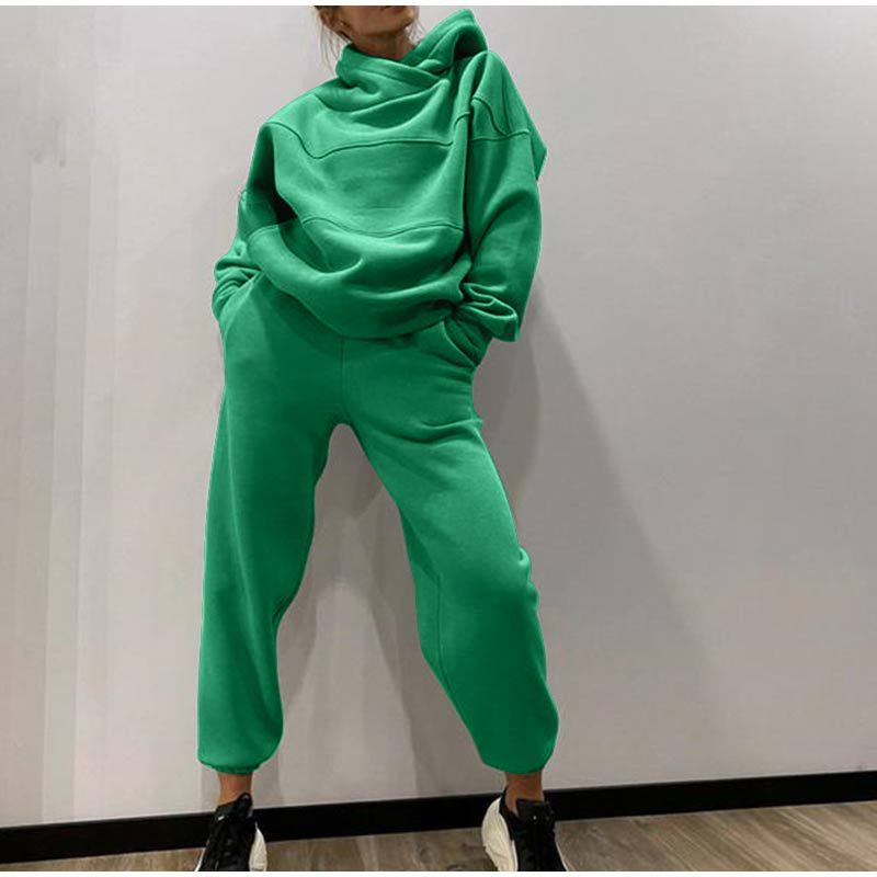Women's Sweater Fleece & Pants Set - Casual Two-Piece Loungewear Tracksuit