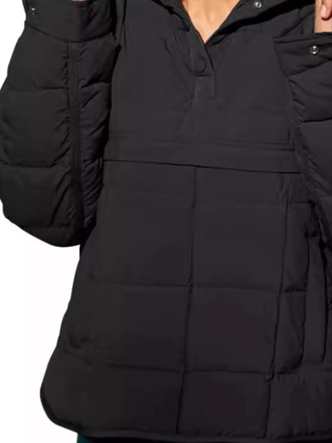 Sarah Express Women's Quarter Snap Hooded Puffer Jacket