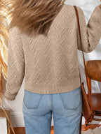 Sarah Express Women's Pearl Embellished Button Front V Neck Sweater Cardigan