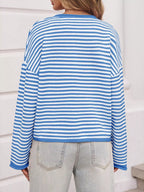 Sarah Express Women's Striped Button-Up Cardigan