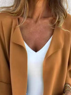 Sarah Express Women's Open Front 3/4 Sleeve Casual Cardigan Plus Size