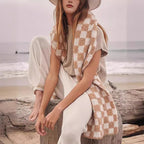 Women's Sleeveless Knit Ribbed Pullover Vest with Pockets