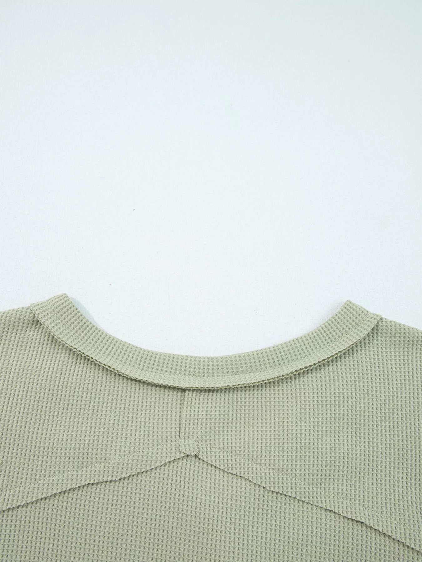 Sarah Express Women's Exposed Seam Waffle Striped Patchwork Baggy Blouse