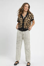 Sarah Express Women’s Leopard Print Knit Cardigan Button-Down Casual All-Season