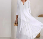Women's A-Line Wide Waist Dress Casual Fresh Style Polyester