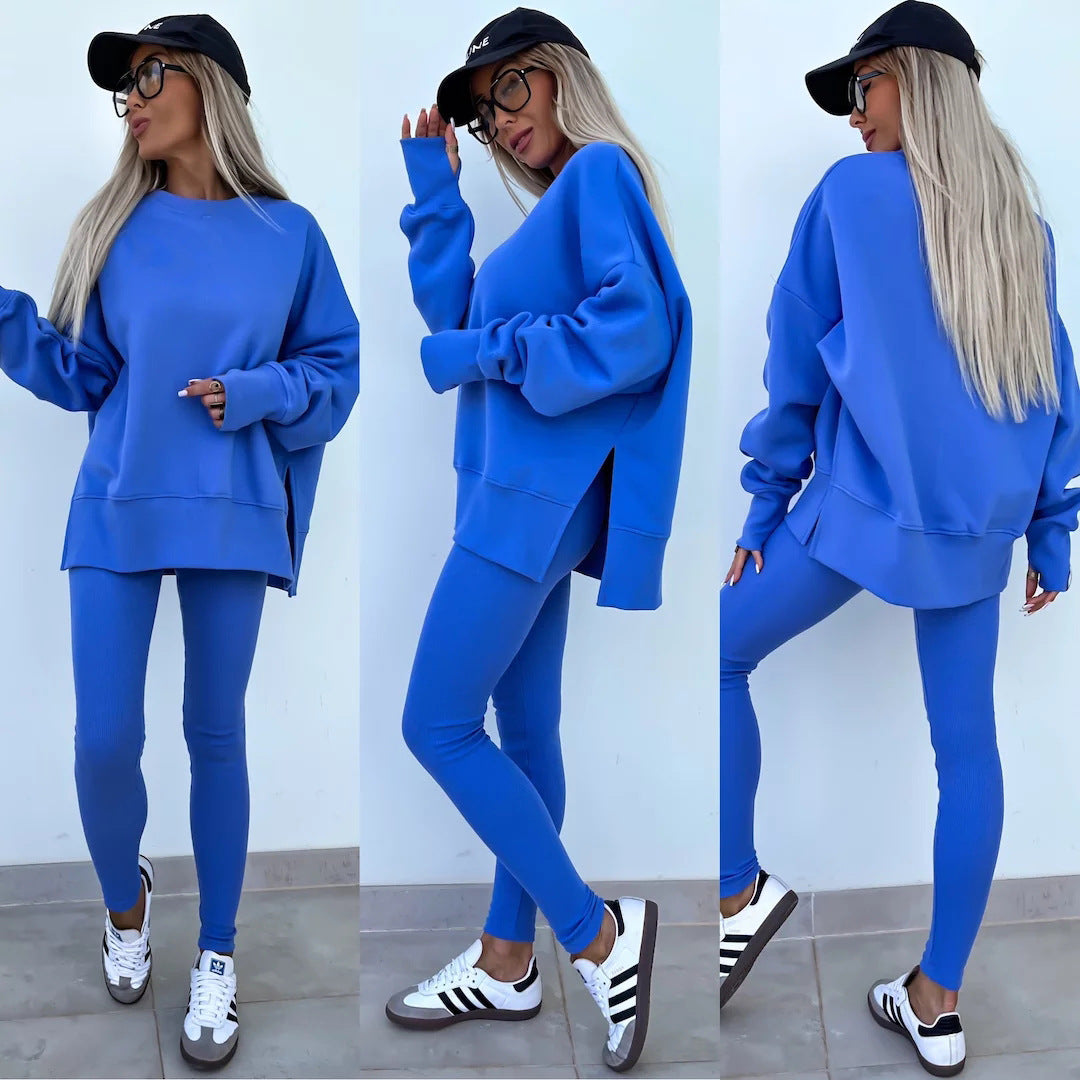 Women's Crew Neck Sweater Top & Pants Set