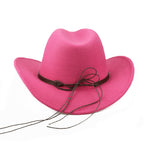 Women's Wool Felt Cowboy Hat Wide Brim Western