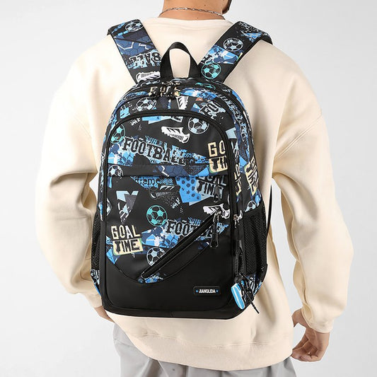 Sarah Express Men's Nylon Two-Piece Backpack & Chest Bag Set – Multi-Pocket Travel Bag