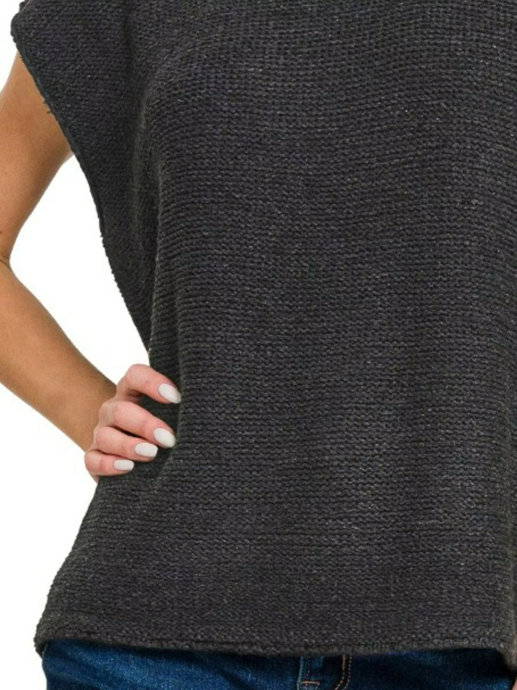 Sarah Express Women’s Oversized Crew Neck Sweater Vest Casual